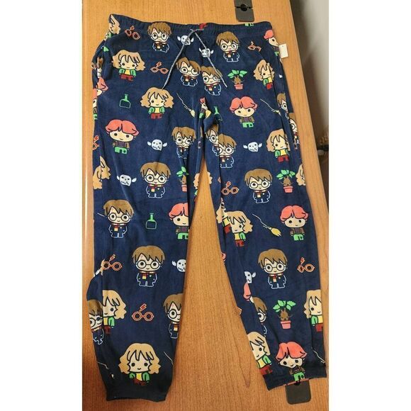 NWT Harry Potter Funko Pop Plush Pajama Bottoms Blue Girls 12/14 - Picture 1 of 5